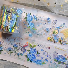 ZSALTT PET Beautiful Niche Collage Materials Flowers and Plants washi Tape for DIY Handmade Decoration (90435)