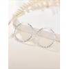 S925 Sterling Silver Minimalist Geometric Twist Circle Hoop Earrings -