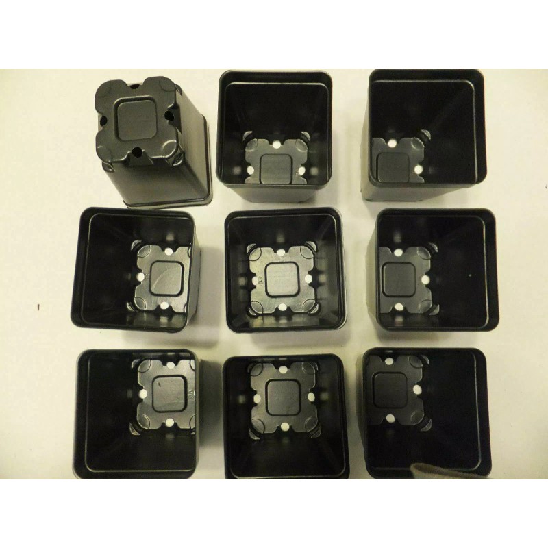 Landmark 3.5 inch SQUARE BLACK NURSERY POTS - SET OF
