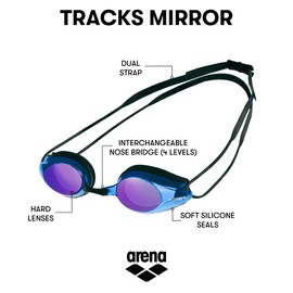 Arena Tracks, gafas de natación espejadas Negro/azul multicolor/negro Una talla 0.00|pounds