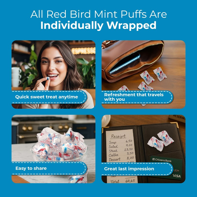 Red Bird Blue Raspberry Candy, Individually Wrapped, Unique Candy, 22