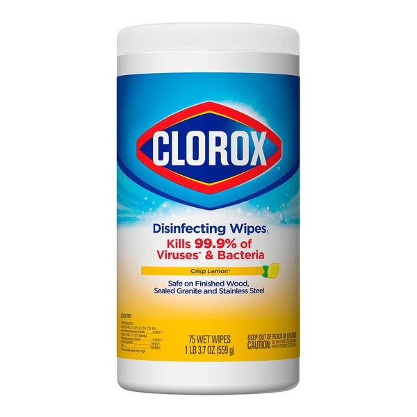 Clorox Bleach Free Wipe, Crisp Lemon, 75 Count