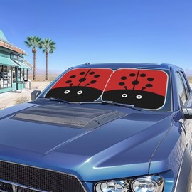 KEIAHUAN Ladybird Pattern Car Sun Shade Windshield 2 Pack Auto Foldable Sunshade UV Protection Sun Visor Auto Sun Shield Heat Protector for Front Window Car Summer Accessories