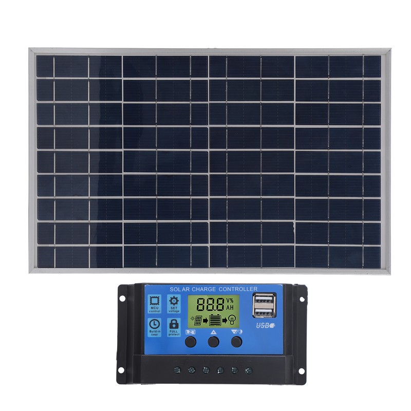 Solar Panel 10W 12V Polycrystalline IP65 Waterproof Portable 30A Solar