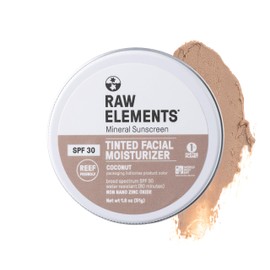 Raw Elements Raw Element Crema Facial Tintada Ultra-Hidratante, Protector Solar Facial Mineral No Tóxico, Hidratante Tintado Diario, Sin Nano Óxido...