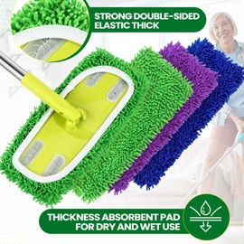 20 Pack Reusable Microfiber Mop Pads Refills Compatible with Swiffer Sweeper Dry Sweeping Cloths for Wet and Dry Sweeping Mop Head Replacement for Household Cleaning