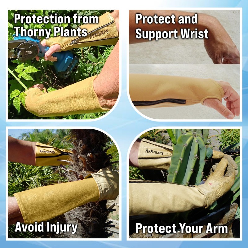 Arm Chaps Extended Elbow Leather Arm Guard - Arm Sleeve