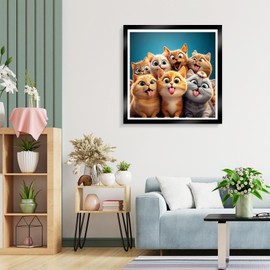 TOSTOG Diamond Painting for Adults, Funny Cat Diamond Painting Kits Full Drill Pictures 5D DIY Diamond Painting Set 30 x 30 cm for Wall Decoration