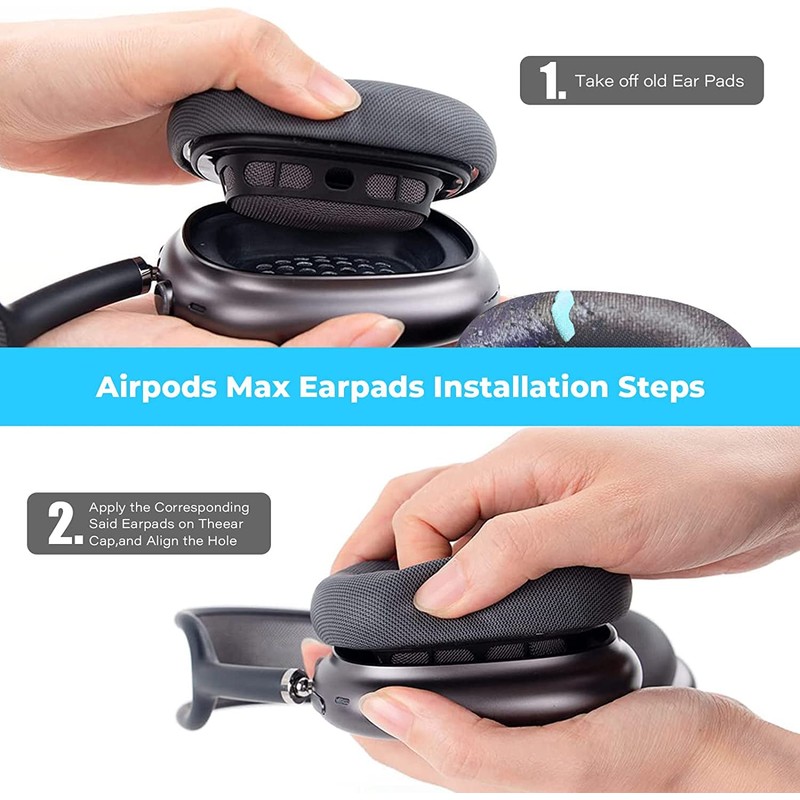 MOLGRIA Replacement Earpads for AirPods Max Headphones,Earpads with Protein Leather,Memory