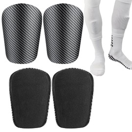 2 Pairs Mini Shin Pads Football, Small Shin Pads Football, Mini Shin Pads Men, Mini Shin Pads for Children, Boys, Adults (Black)