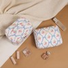 uekeboag 3Pcs Quilted Cotton Makeup Bag,Coquette Quilted Toiletry Bag for