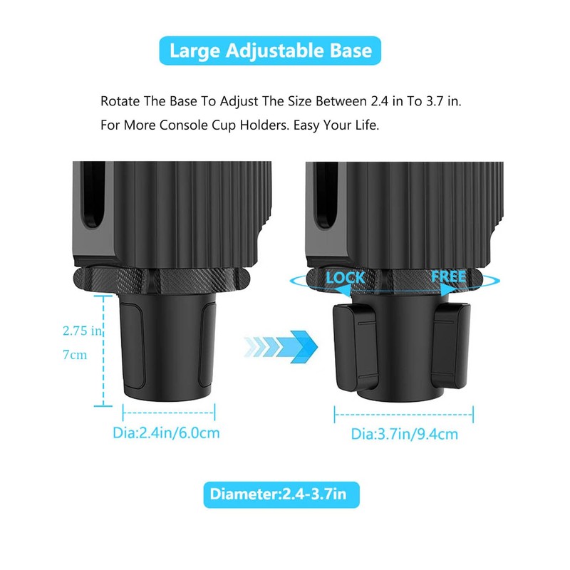 Car Cup Holder Expander Adapter for Large Water Cups,2 Drink
