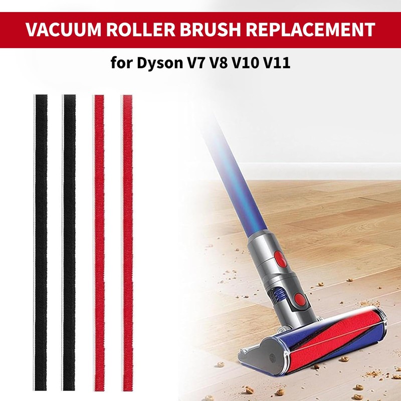 Wjelet 4Pcs Soft Plush Strips Replacement for Dyson roller brush