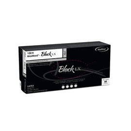 Latex Gloves Black Powder-Free Size M - Box of 100 Disposable Gloves Tattoo Gloves Latex Gloves Black Tattoo Gloves Gloves Gastro Cooking Gloves Med-izin Work