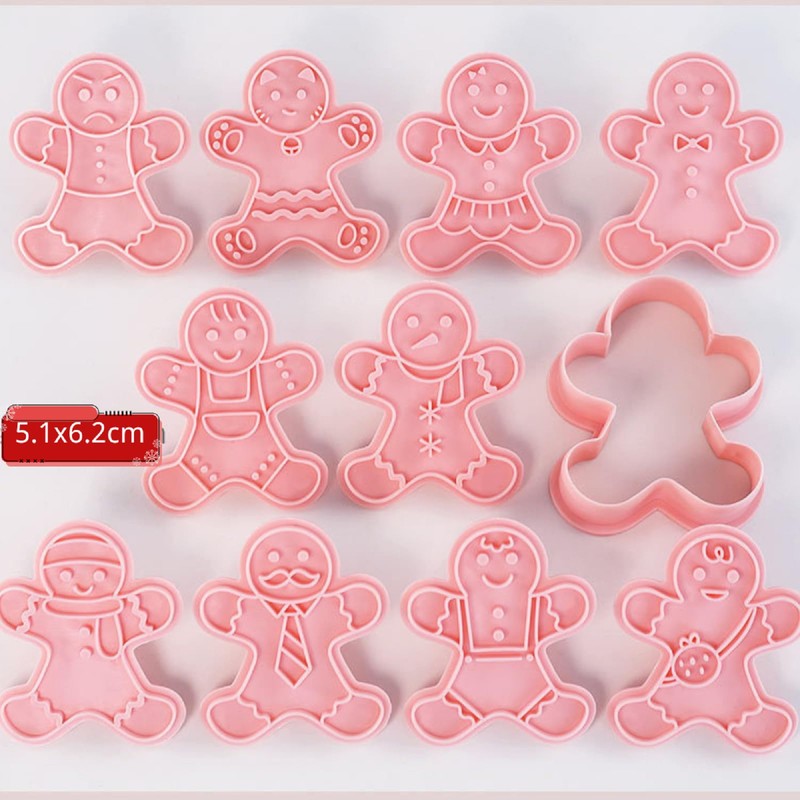 Gingerbread Man Cookie Cutters Set,10 PCS Gingerbread Man Biscut Cutters