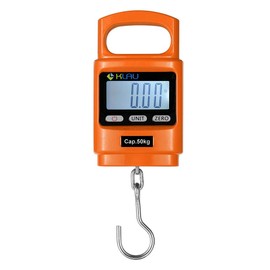 Klau Fish Weighing Scales, Portable 100 lb / 1600 oz Heavy Duty Digital Hanging Scale LCD Display with Backlight Orange for Home Farm Hunting Outdoor