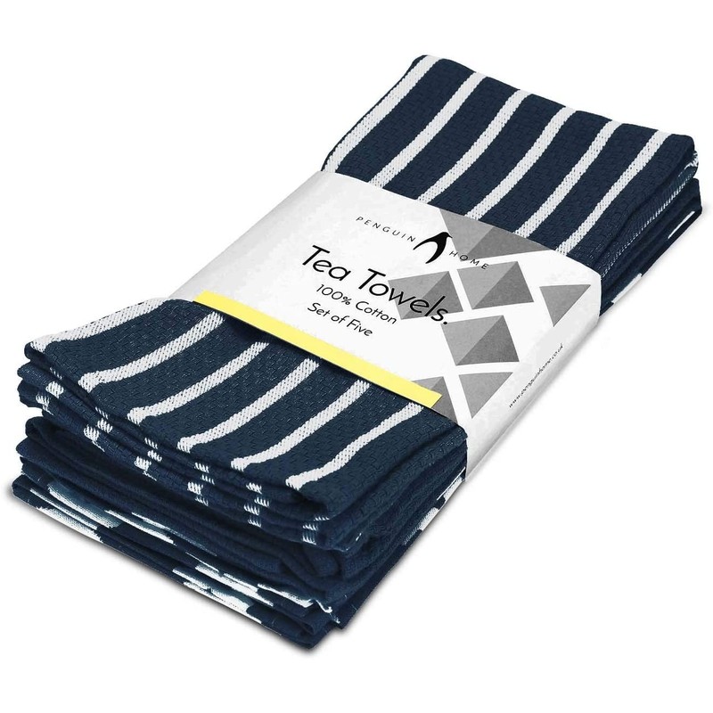 Penguin Home Premium 100% Pure Cotton Navy Tea Towel for