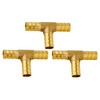 NACX 3/8" Brass T Shape Hose Barb, 3 Way Union
