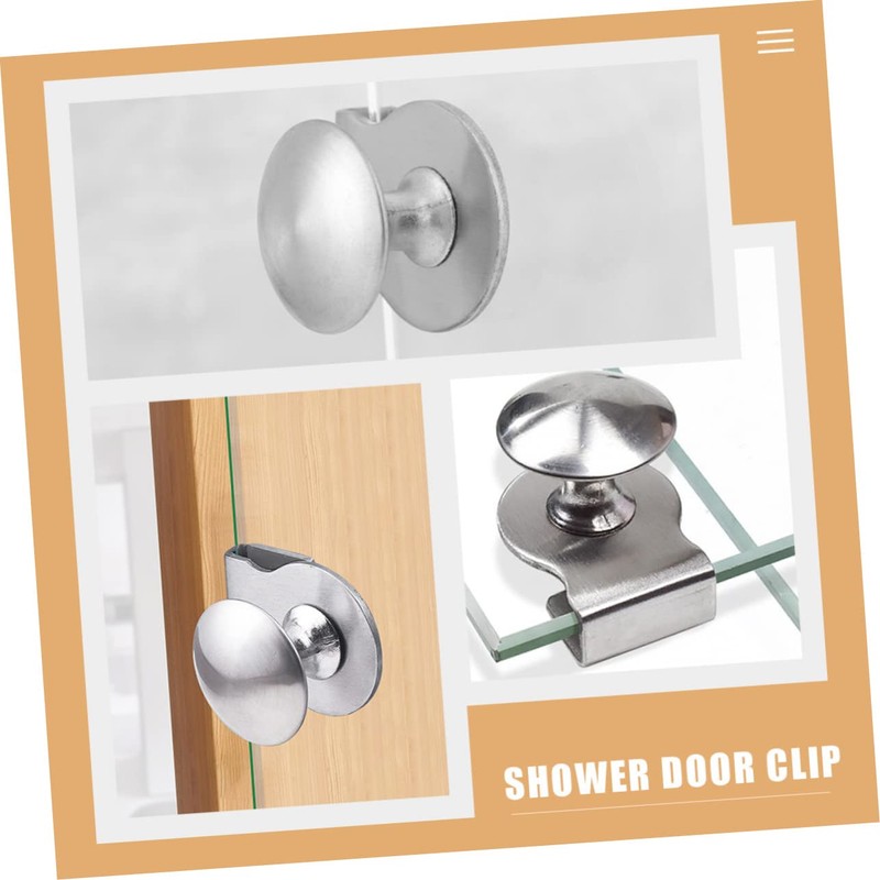 LALAFINA 2pcs Glass Door Handles Durable Pull Clamp for Showcase