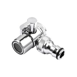 DOITOOL Faucet Diverter Valve with Aerator and Male Threaded Adapter, 2-Way Diverter Valve,Kitchen Sink Aerators Faucet Splitter Faucet Adapter for Washing Machine Hose Attachment