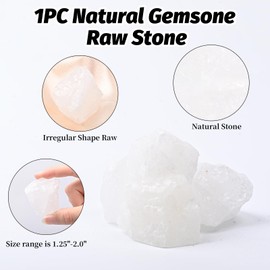 WHAL&YUNE Clear Quartz Raw Stones 1PC, Gemstones Raw Stones and Healing Crystals, Hand Carved Natural Pocket Raw Stone for Decoration Tumbling, Garden(1.18"-1.97")