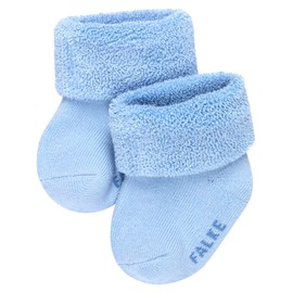FALKE Unisex Baby First Socks Breathable Sustainable Cotton Skin-Friendly Thick Extra Soft with Plush Plain Elastic Zone on Ankle in Gift Box 1 Pair, Blue Crystal Blue 6290