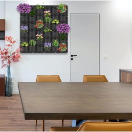 Bolsas de macetas Colgantes, 36 Bolsillo Vertical Vertical Vertical Pared Colgante Planta de jardín Hierbas de Flores Recipiente para Cultivo para jardín decoración del hogar