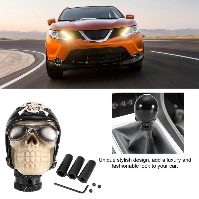 QANYEGN Skull Gear Shifter, Skull Head Gear Shift Knob, Car