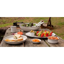 Golden Rabbit Enamelware - 5qt Catering Bowl (Solid White)