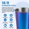 Cafezi 8 oz Stainless Steel Cups 4 Pack, Stackable Metal