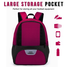 Hsmihair Soccer Bag&Soccer Backpack&Backpack for Football Volleyball Basketball,Sport Equipment Bags with Shoe compartment. (Purple)