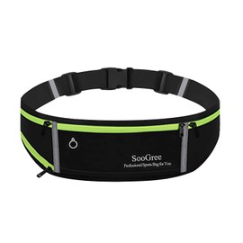 SooGree Slim Running Belt Fanny Packs for Women & Men Runners Pouch Waist Pack Phone Holder Large Crossbody Runners Bag Gear Accessories for Running Hiking Traveling Sports Adjustable Strap