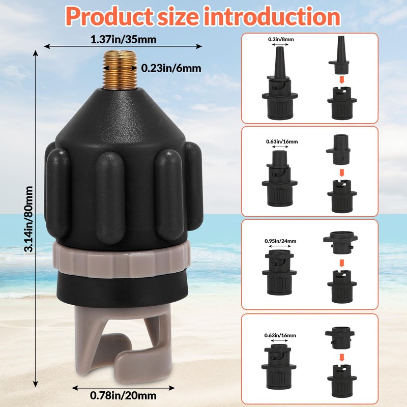 SUP Pumpenadapter, SUP Adapter für Kompressor, SUPs Ventil Adapter mit