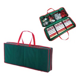 SUL Christmas wrapping Paper Holder storage bag with internal pockets ideal for Gift Wrap Organiser for Bows Tags & Ribbon storage gift wrap package Christmas decoration bag (1)