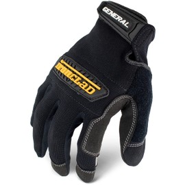 Ironclad General Utility Work Gloves GUG, All-Purpose, Performance Fit, Durable, Machine Washable, Sized Medium, (1 Pair) Black