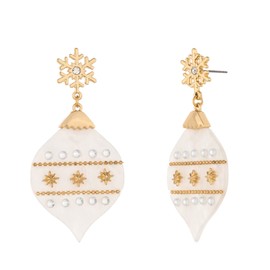 MADISON TYLER Christmas Dangle Teardrop Earrings for Women | Gold Snowflake and Star Rhinestone Earring | Ornament Drop Hypoallergenic Lightweight Jewelry | Xmas Holiday Earrings Gifts