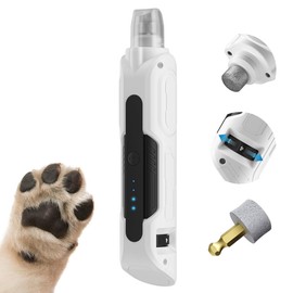 PAPIFEED Dog Nail Grinder, Pet Nail Grinder with 6 Speeds Quiet Motor, LED Light and Dust Collection, Rechargeable Dog Nail Trimmer for Small Medium Large Dogs Cats, Type-C Grooming Kit