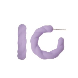 RUOFFETA Twisted Rope Round Hoop Earrings, Lightweight C Shape Candy Earrings for Women(Lavender)