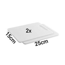 GOOD STUFF White Plastic Slotted Chopping Board Size 25 x 15 cm (Pack of 2)