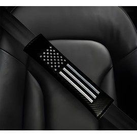 American Flag Carbon Fiber Car Seat Belt Covers - 2 Pack
