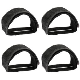 Set of 4 Bicycle Pedal Straps, Bicycle Fixed Gear Straps, Pedal Toe Clips Straps Band, for Non-Slip Bicycle Pedals, Mountain Bike Attachment (Black)