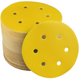 STEBRUAM 60pcs 150mm Sanding Discs 60 80 120 180 240 400 Grit 6 Holes Hook and Loop Sanding Pads for 6Inch Random Orbital Sander