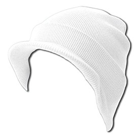 TOP HEADWEAR TopHeadwear Blank Cuff Beanie Visor, White