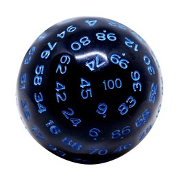 Felimoa 100 Sided Dice Board Game Party Dice 45mm Diameter (Black x Blue)