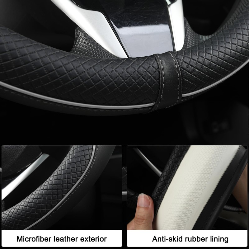 West Llama Microfiber Leather Car Steering Wheel Cover for Chevy
