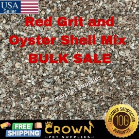Crown Pet Supplies Oyster Shells & Red Grit High Calcium & Minerals For Birds & Chickens BULK SALE - 3 Lbs