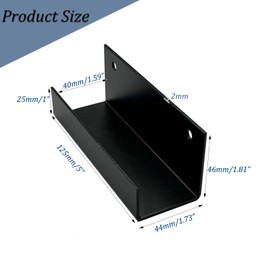 4Pcs Wall Tile Hanger Bracket, 5" x1⅞x1¾ Tile Hanger Cold Rolled Steel Ladder Wall U Brackets,Heavy Duty Billboard Holder Brackets Concealed Joist Hanger（Black ,Thickness 2.1mm,1½" Inner Width ）