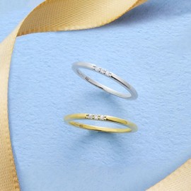 Lara Christie Pinky Ring, Women's 925 Silver, Yellow Gold, Zirconia Sv925 Ring, Cubic Zirconia