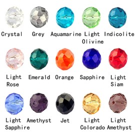 LolliBeads (TM) Wholesale Mix Lot 8 mm Briolette Faceted Rondelle Crystal Glass Beads for Jewelry Making with Container Box (450pcs)