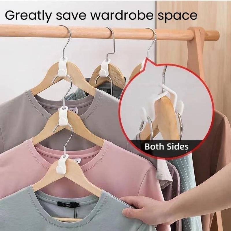 100 Counts Hanger Connector Hooks for Clothes Storage,Space Saving Organizer,Space